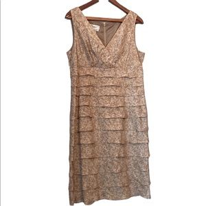 Maggy L Layered Taupe Sleeveless Dress